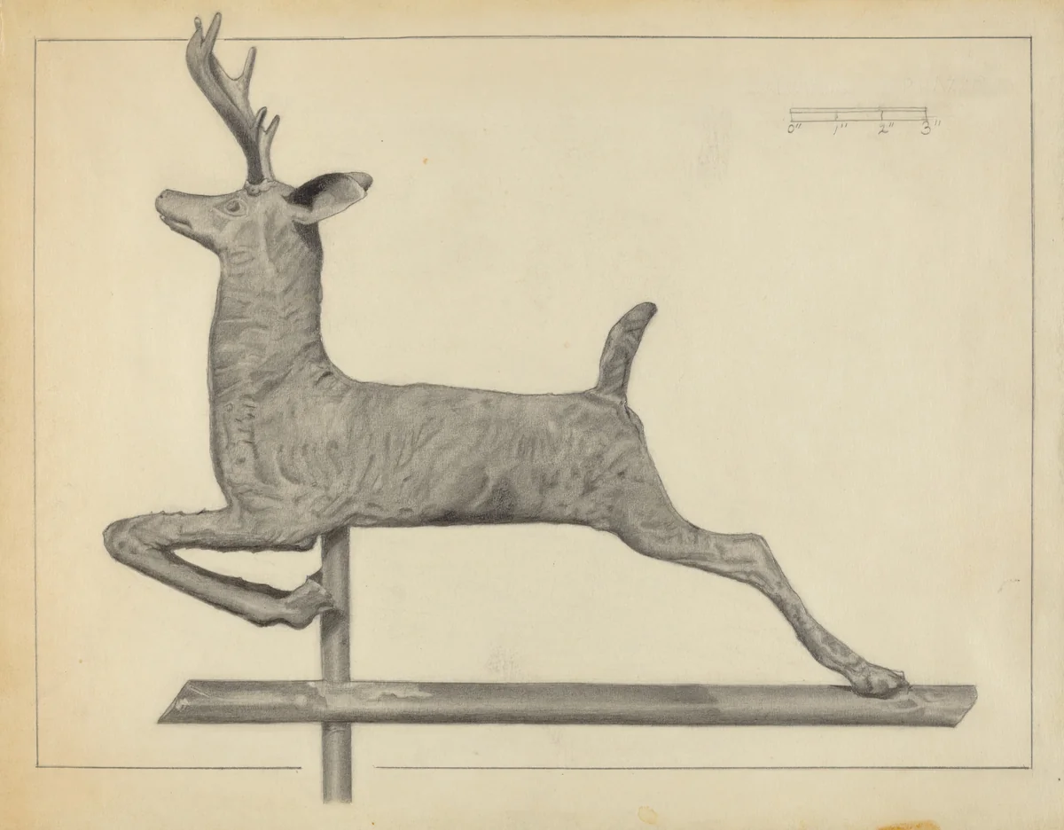 Deer Weather Vane by Salvatore Borrazzo, index of american design, 1938