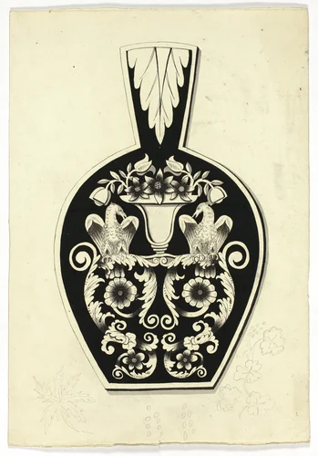 Decorative Design with Two Eagles by Unknown Artist, drawing, 1800-1899