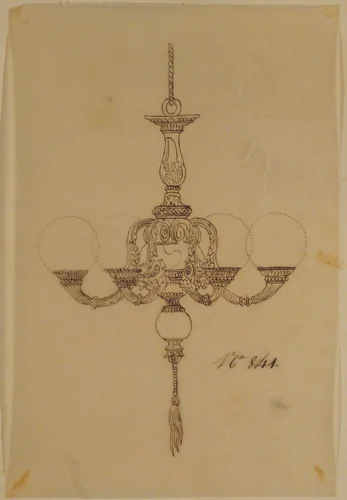 Designs for a Chandelier by anonymous, drawing, 1800-1899