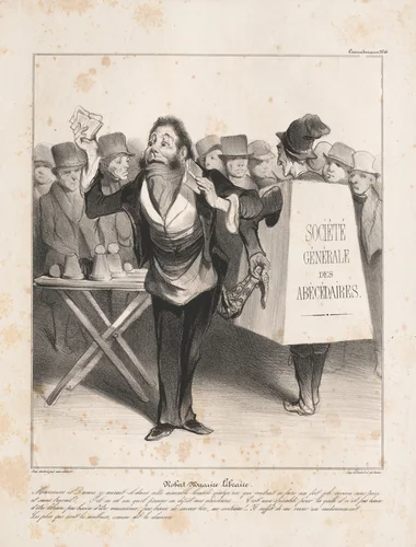 Robert Macaire Bookseller by Honoré Daumier, print, 1836