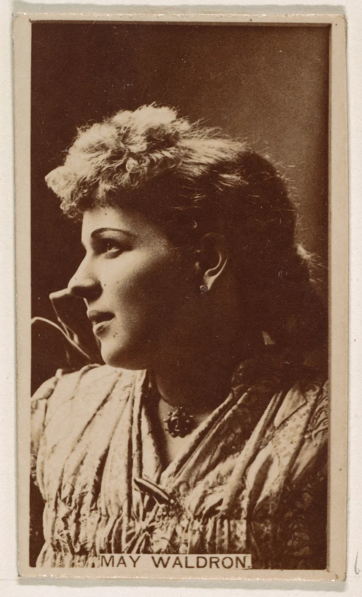 May Waldron, from the Actresses series (N245) issued by Kinney Brothers to promote Sweet Caporal Cigarettes by Kinney Brothers Tobacco Company, photograph, 1890