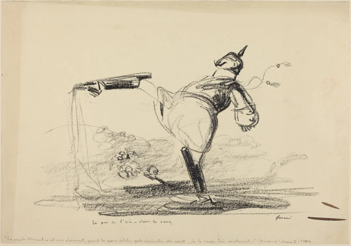 Le pas de l'oie - dans le sang by Jean-Louis Forain, drawing, 1914-1919