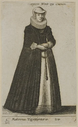 Burgher's Wife of Zurich by Wenceslaus Hollar, print, 1649