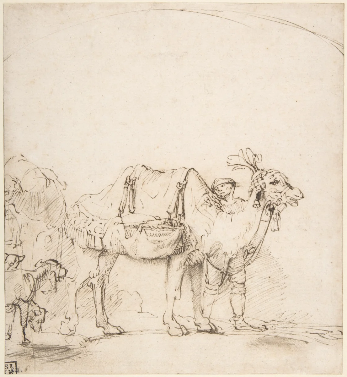 Man Leading a Camel by Rembrandt van Rijn, drawing, 1650-1669
