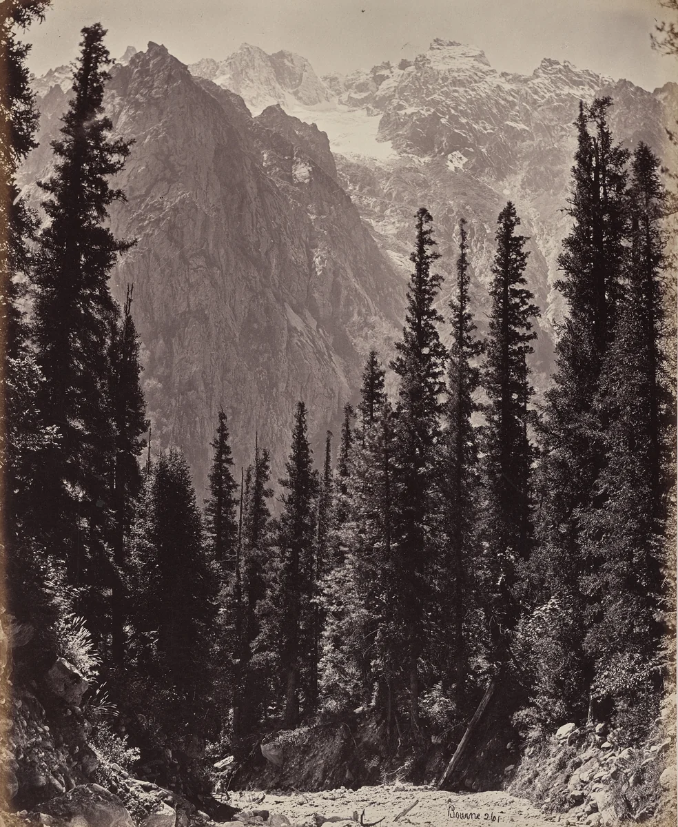 The Upper Himmalayahs. View in the Manga Valley by Samuel Bourne, photograph, 1863-1870