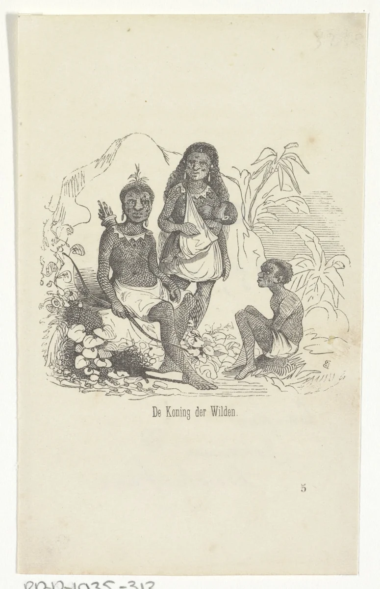 De koning der wilden by Casper Johannes Bachofner, print, 1836-1909