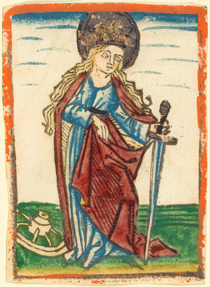 Saint Catherine by German 15th Century, print, 1480