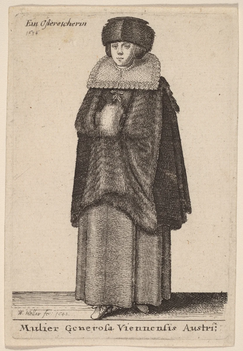 Mulier Generosa Viennensis Austri by Wenceslaus Hollar, print, 1642