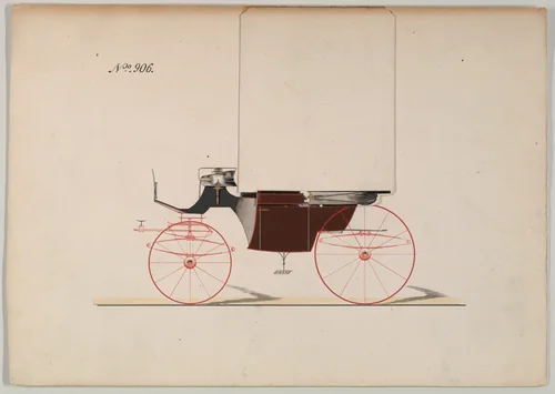 Landaulet #906 by Brewster & Co., drawing, 1850-1870