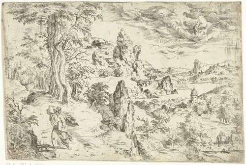 Mozes met de stenen tafelen der wet by Unknown, print, 1555-1600