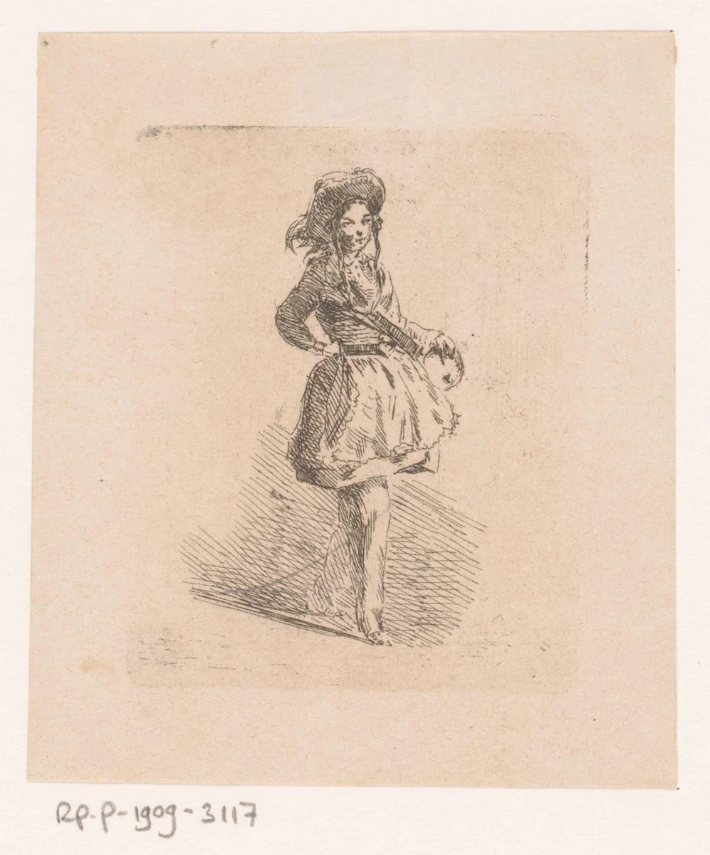 Marketentster by Florent Nicolas Crabeels, print, 1839-1879