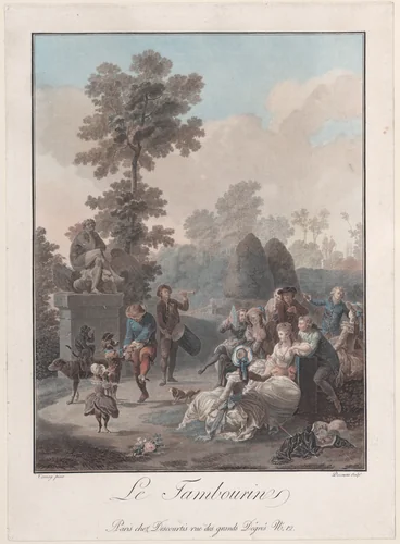 Le Tambourin by Charles Melchior Descourtis, print, 1788-1794
