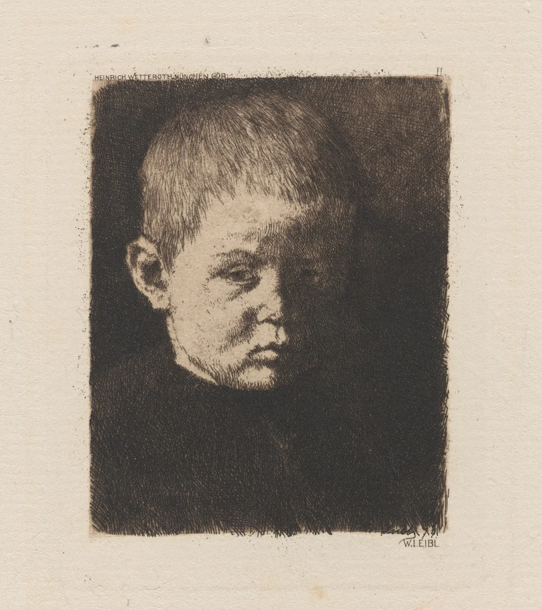 Head of a Boy by Wilhelm Leibl, print, 1874