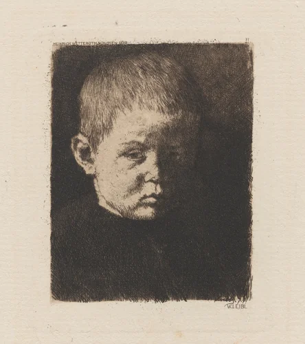 Head of a Boy by Wilhelm Leibl, print, 1874