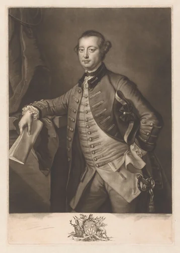Portret van George Townshend by James McArdell, print, 1764