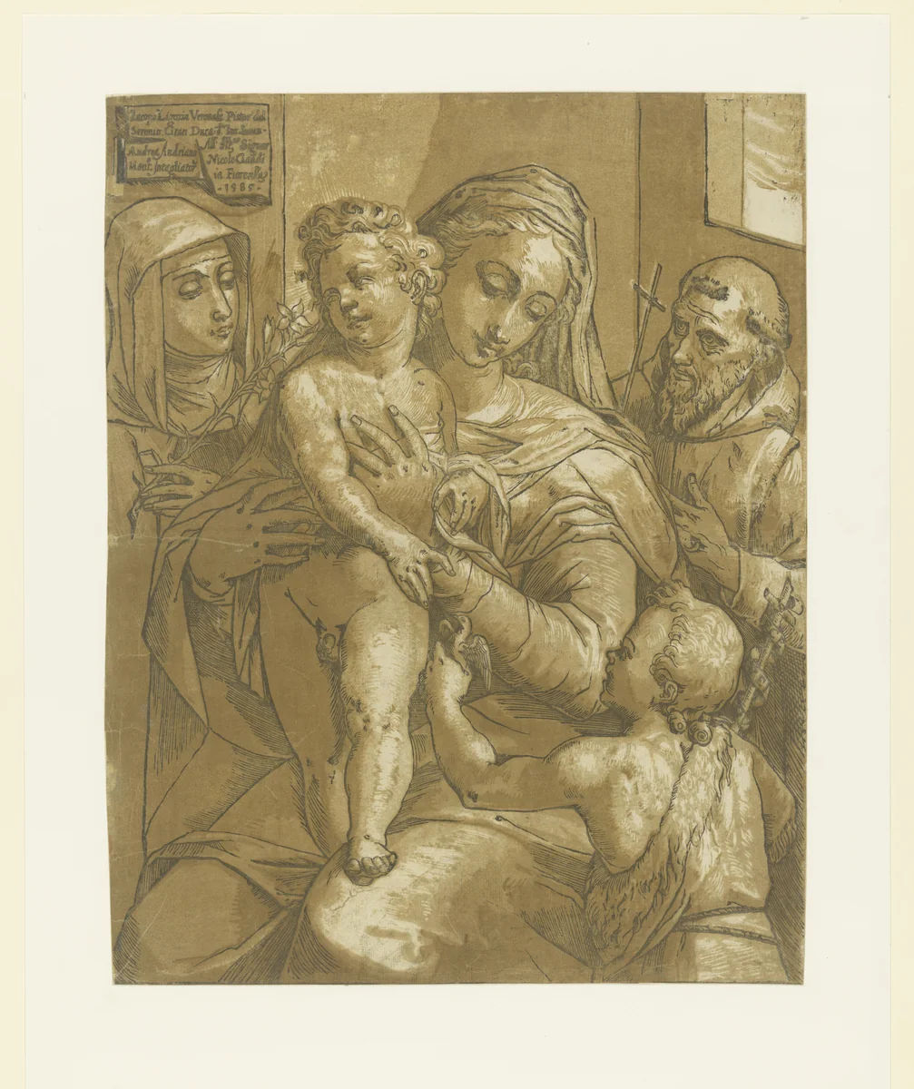 Maria met het Christuskind by Unknown, print, 1585