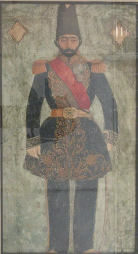 Portrait of Mirza Muhammad Ebrahim Khan Saham al-Mulk by Abu`l Hasan Ghaffari, manuscript, 1831-1882