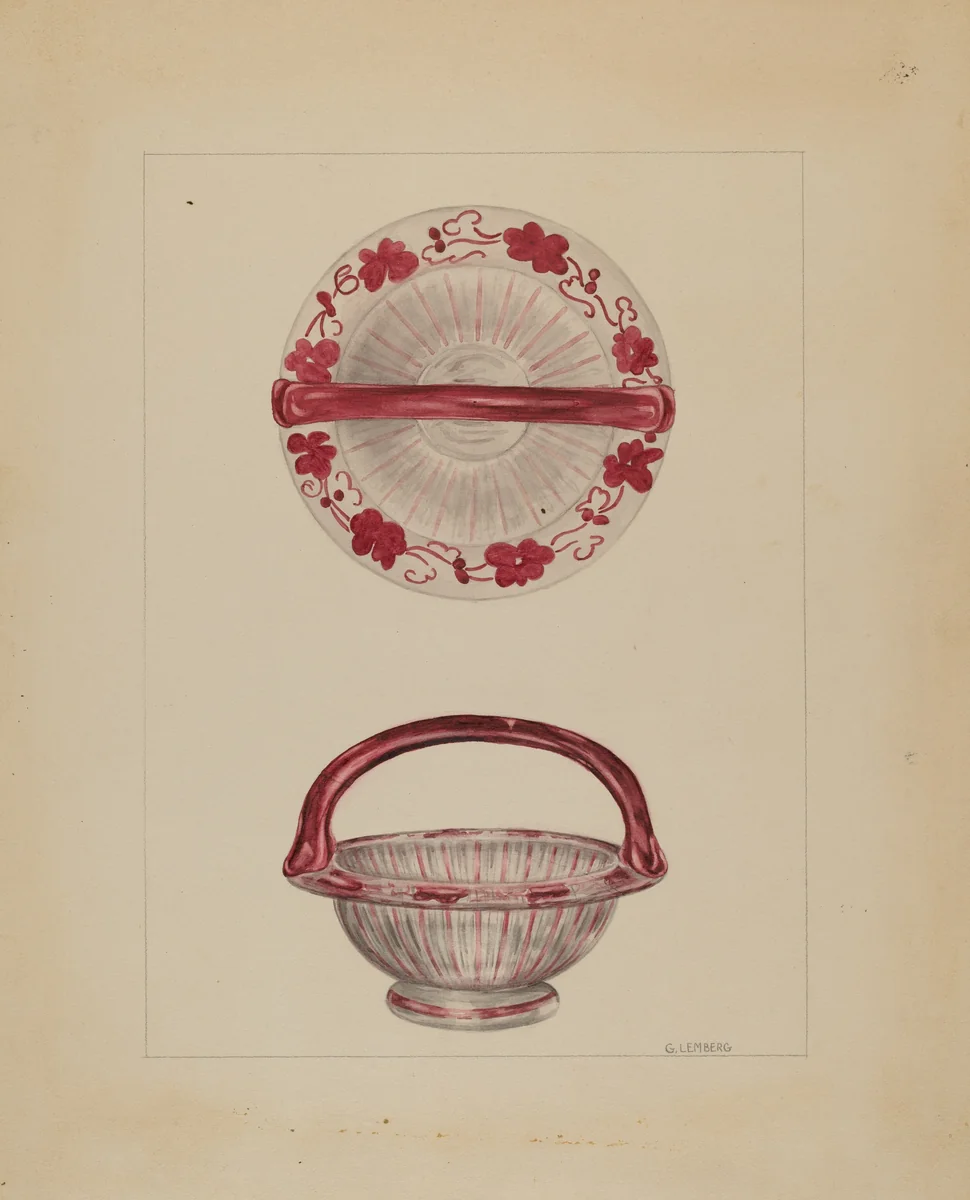 Basket by Gertrude Lemberg, index of american design, 1936