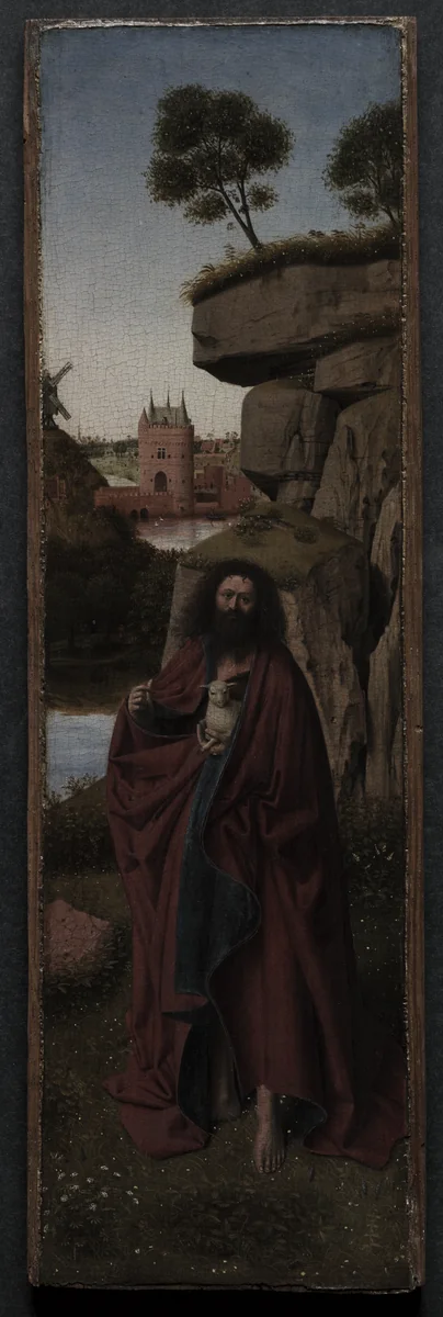 Saint John the Baptist in a Landscape by Petrus Christus, painting, 1440-1450