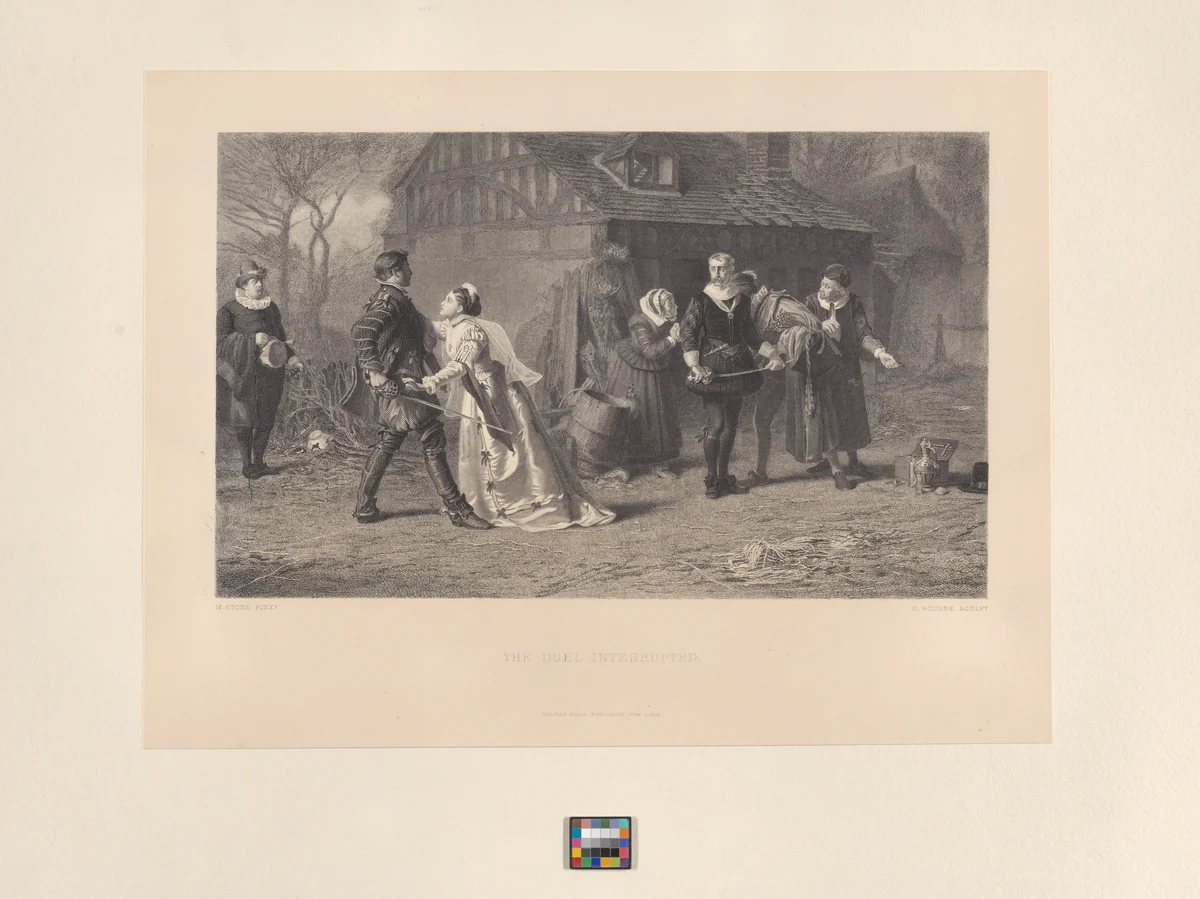 The Duel Interrupted by Herbert Bourne, print, 1871-1880