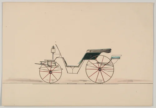 Phaeton (unnumbered) by Brewster & Co., drawing, 1865-1875