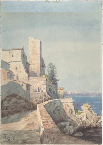 Antibes by Henry Victor Burgy, drawing, 1882