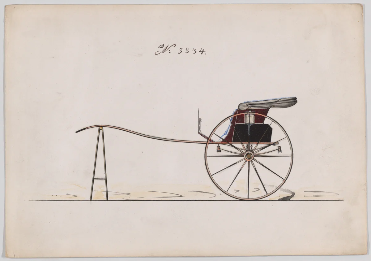 Stanhope Gig # 3334 by Brewster & Co., drawing, 1877