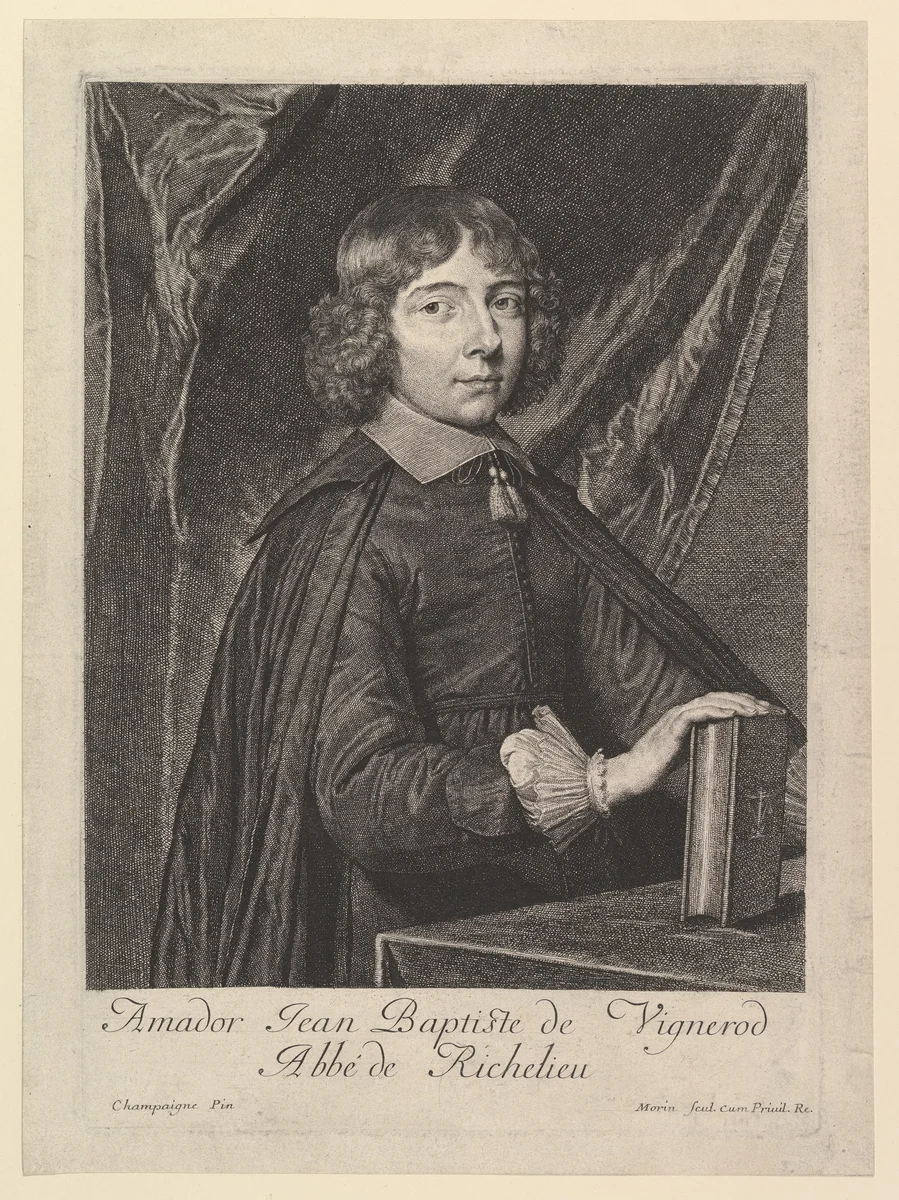 Amador Jean-Baptiste de Vignerod, abbe de Richelieu by Jean Morin, print, 1605-1650