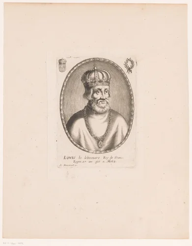 Portret van Lodewijk de Vrome van Frankrijk by anonymous, print, 1610-1668