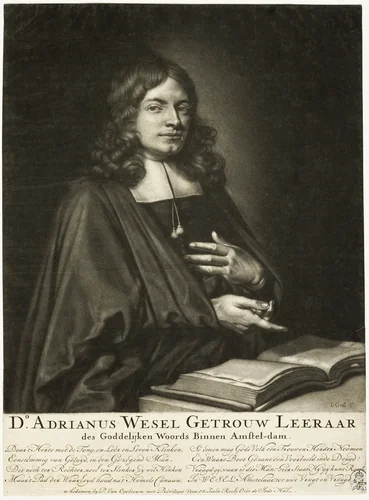 Adrian Wesel, Cleric in Amsterdam by Jacob Gole, print, 1680-1737