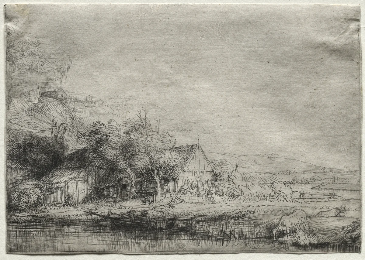 Landscape with a Cow by Rembrandt van Rijn, print, 1645-1655