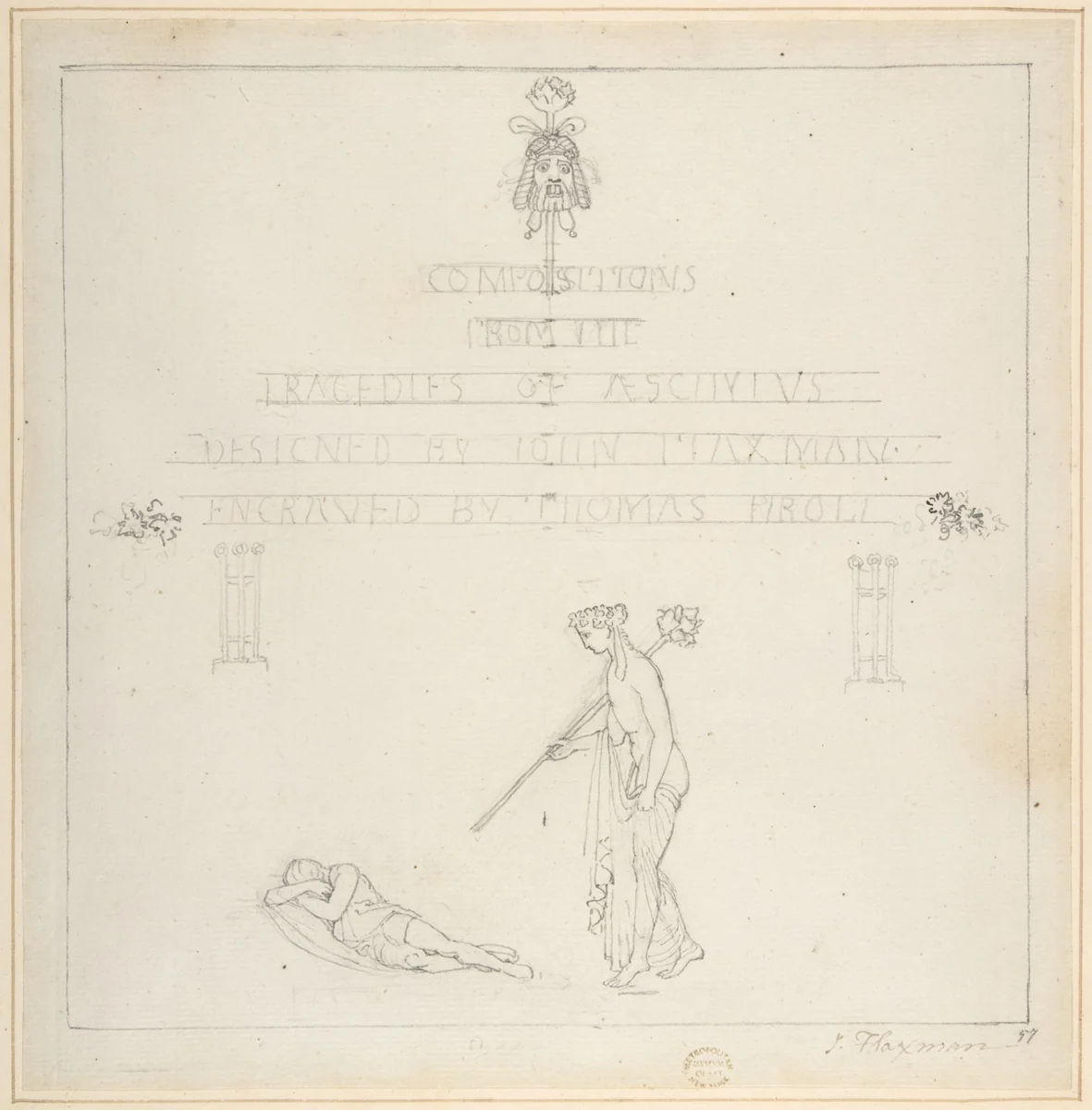 Sketch for the Title-Page of an Edition of Aeschylus by John Flaxman, drawing, 1793