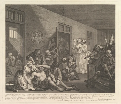A Rake's Progress, Plate 8 by William Hogarth, print, 1735-1763