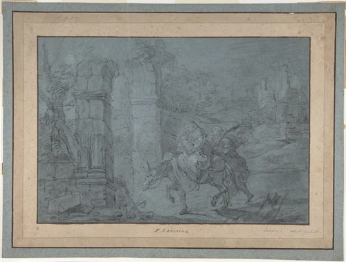 The Flight into Egypt by François Le Moyne, drawing, 1700-1737