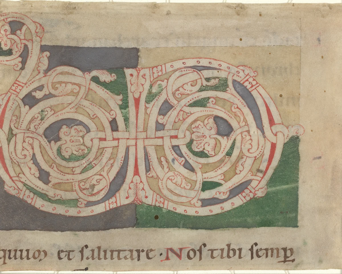 Initials V and D by anonymous, drawing, 1150-1175