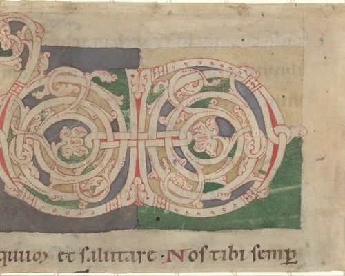 Initials V and D by anonymous, drawing, 1150-1175
