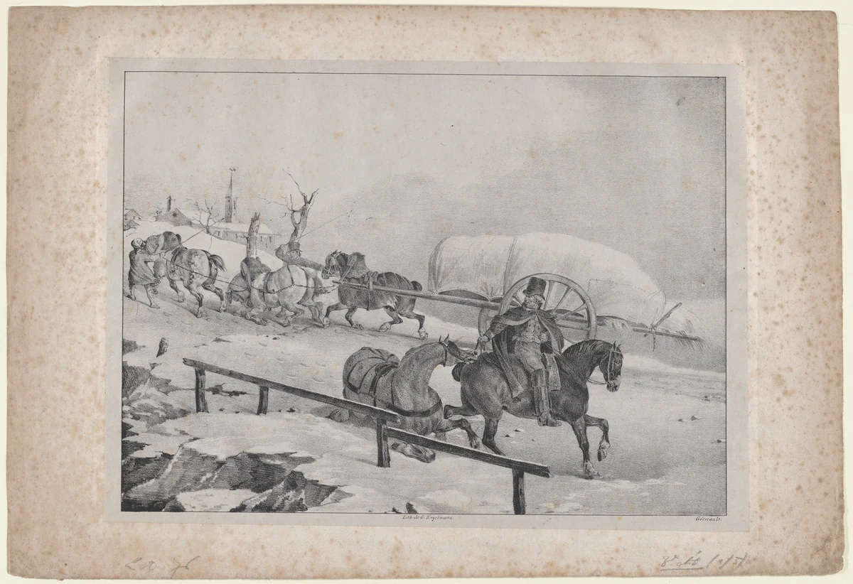 Roulier Montant un Cote by Théodore Gericault, print, 1823