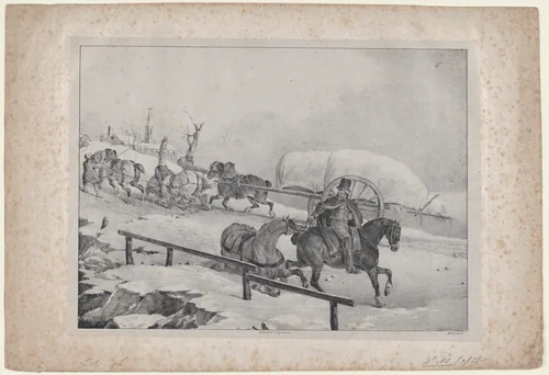Roulier Montant un Cote by Théodore Gericault, print, 1823