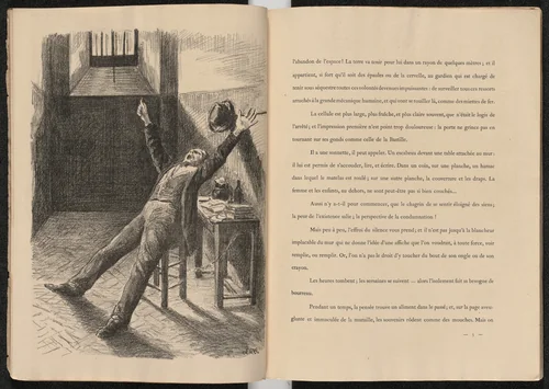 Plate (facing page 5) from Mazas by Maximilien Luce, illustrated book, 1894