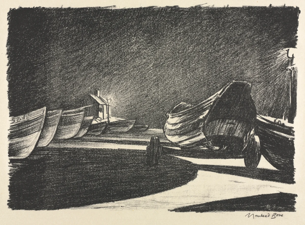 Night at Filey, East Riding, Yorkshire, England by Muirhead Bone, print