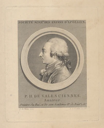 Portrait of Pierre-Henri de Valenciennes by Augustin de Saint-Aubin, print, 1788
