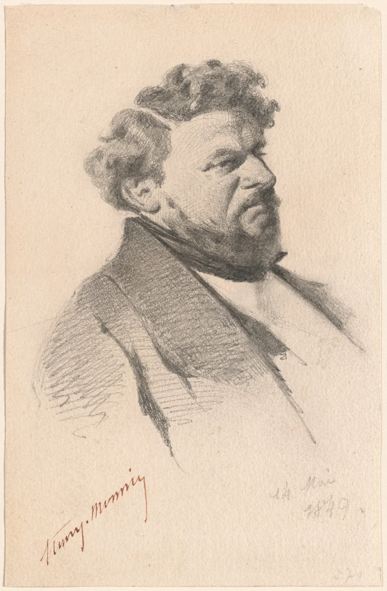Portrait of a Man by Henry Bonaventure Monnier, drawing, 1849