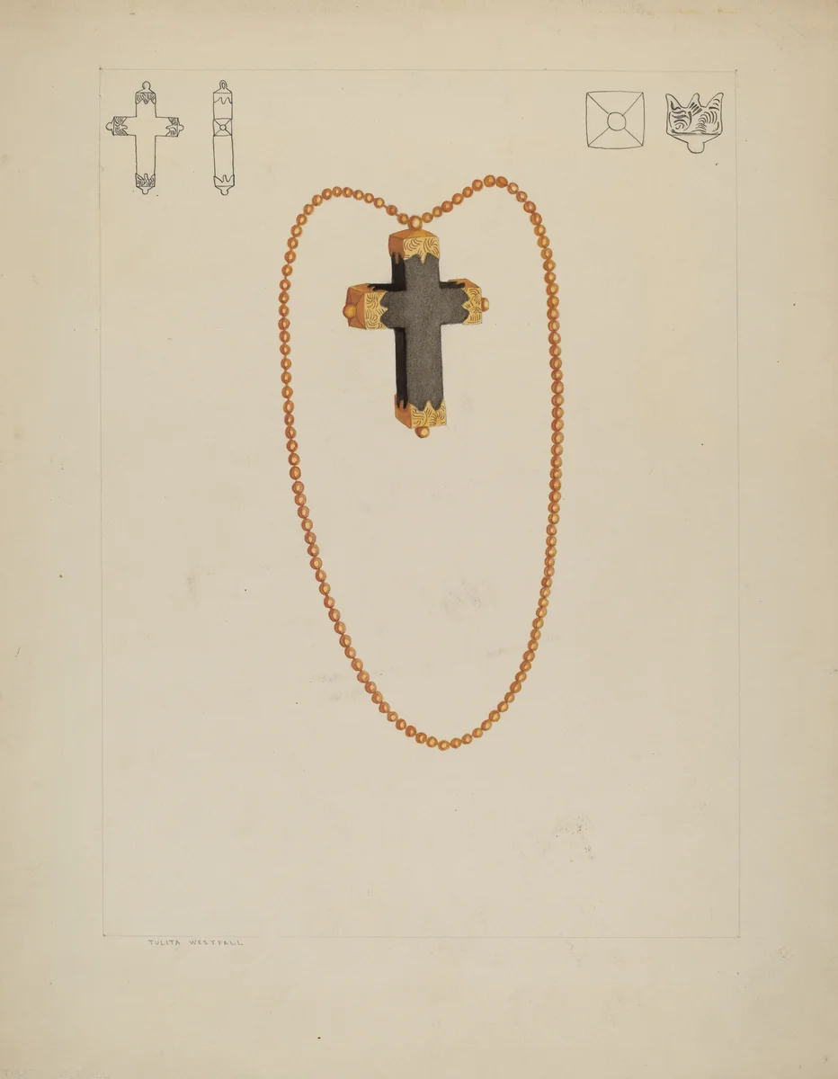 Cross Necklace by Tulita Westfall, index of american design, 1935-1942