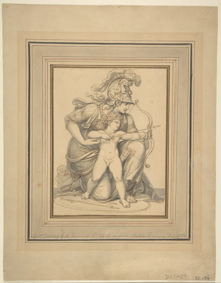 Cupid and Minerva by Richard Cosway, drawing, 1788