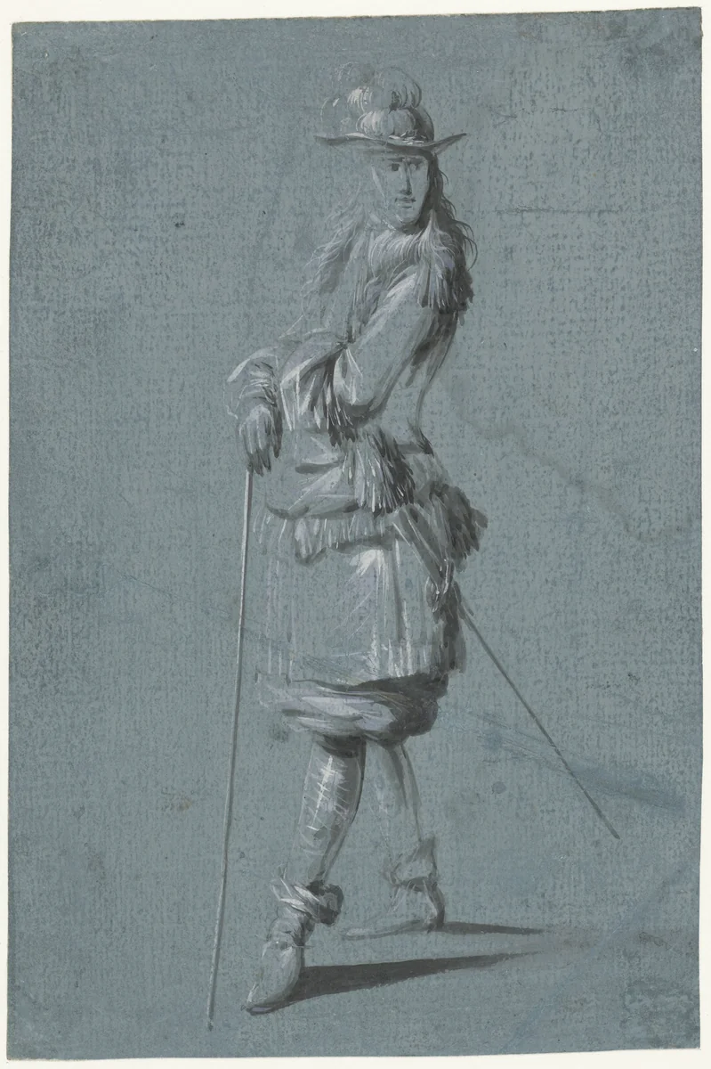 Staande Cavalier by Jacob Weyer, drawing, 1600-1670