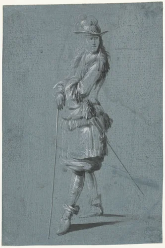 Staande Cavalier by Jacob Weyer, drawing, 1600-1670