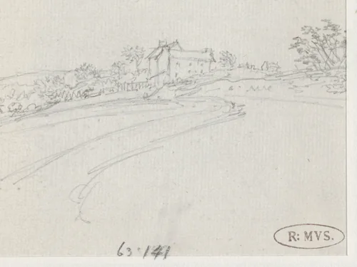 Huizen liggend op een helling by Georges Michel, drawing, 1773-1843