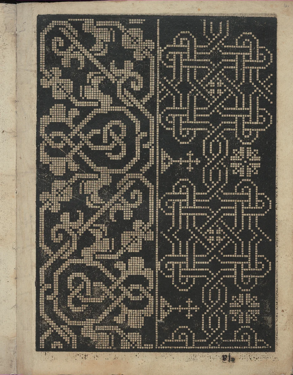 Libbretto nouellamete composto per maestro Domenico da Sera...lauorare di ogni sorte di punti, page 6 (recto) by Domenico da Sera, book, 1532