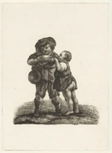 Twee kinderen by Dirk van der Toorn, print, 1788-1811