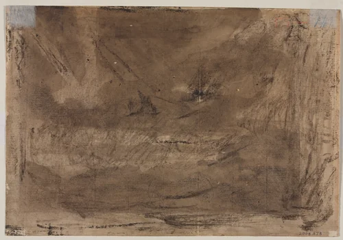 Compositional Study? (possibly for "Poussin’s Deluge") (verso) by Théodore Géricault, drawing, 1811-1821